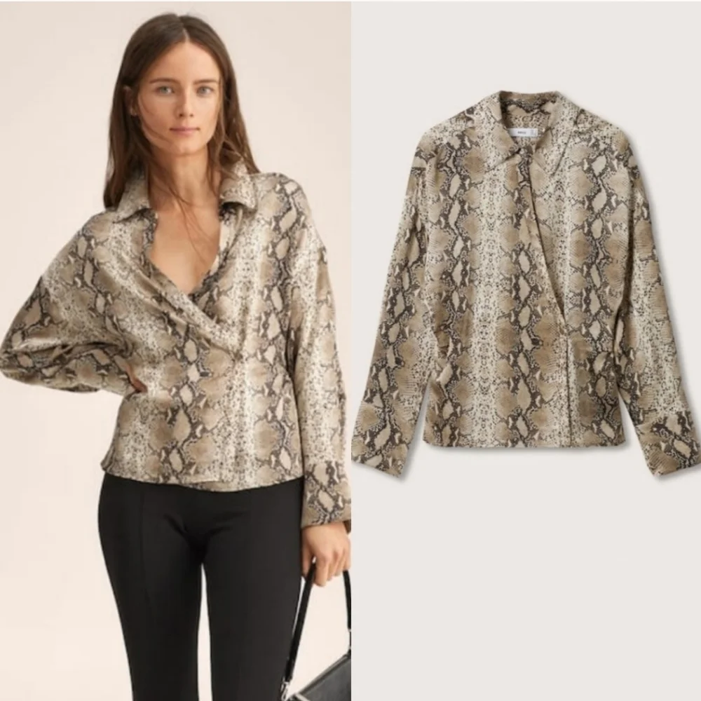 MANGO Snake print shirt - Picture 1 of 5